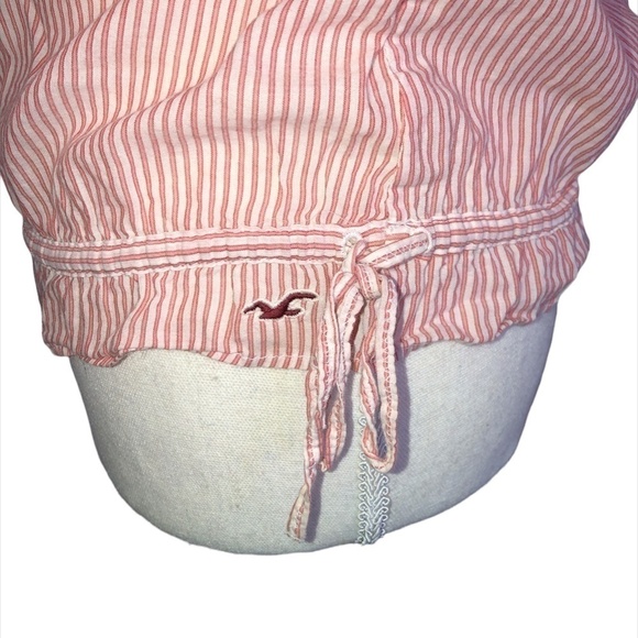 HOLLISTER CALIFORNIA Tank Top Blouse Women's Size Medium Pink Cotton Ruffled - Picture 9 of 10